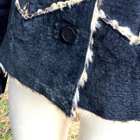 Hi Gorgeous Suede Pig Split Black Leopard Jacket Small - Picture 6 of 14